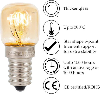 3x Salt Lamp/Oven Bulbs E14 Base 15W