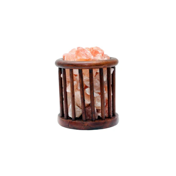 Cage Wood Basket Salt Lamp