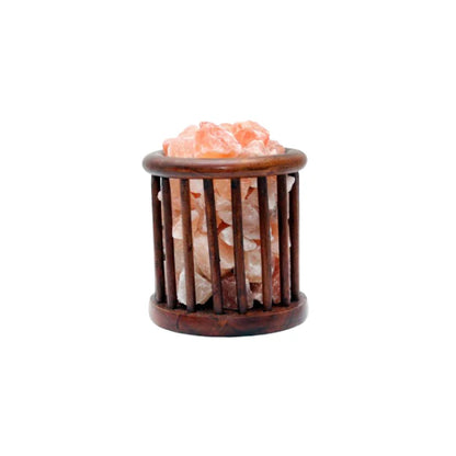 Cage Wood Basket Salt Lamp