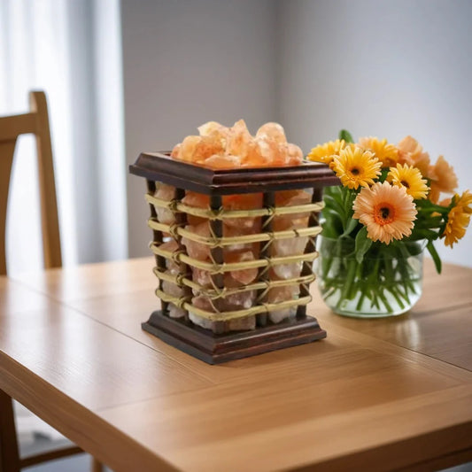 Cane Wood Basket with Himalayan Salt